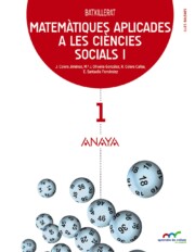 Portada de Matematiques Aplicades a Les CiÈncies Socials I. Bachillerato Catalan Illes Balears