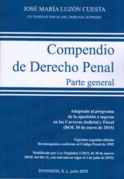 Portada de Compendio Derecho Penal Parte General Ed 2015