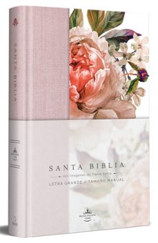 Libro Biblia Reina-valera 1960, Letra Grande. Tapa Dura, Tela Rosada Con Flores, Tamaño Manual / Bible Rvr 1960, Handy Size, Large Print