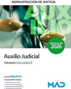 Libro Cuerpo De Auxilio Judicial. Temario Volumen 2. Administración De Justicia 2026
