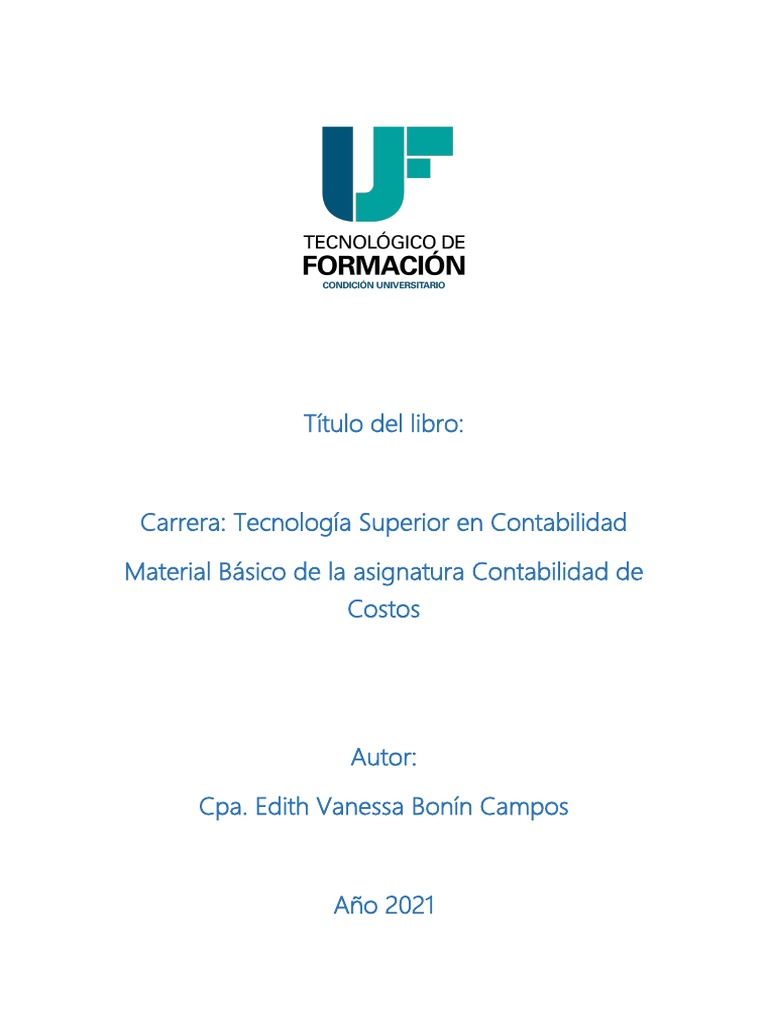 Libro Contabilidad De Costos En Industrias De Transformación. Versión Alumno