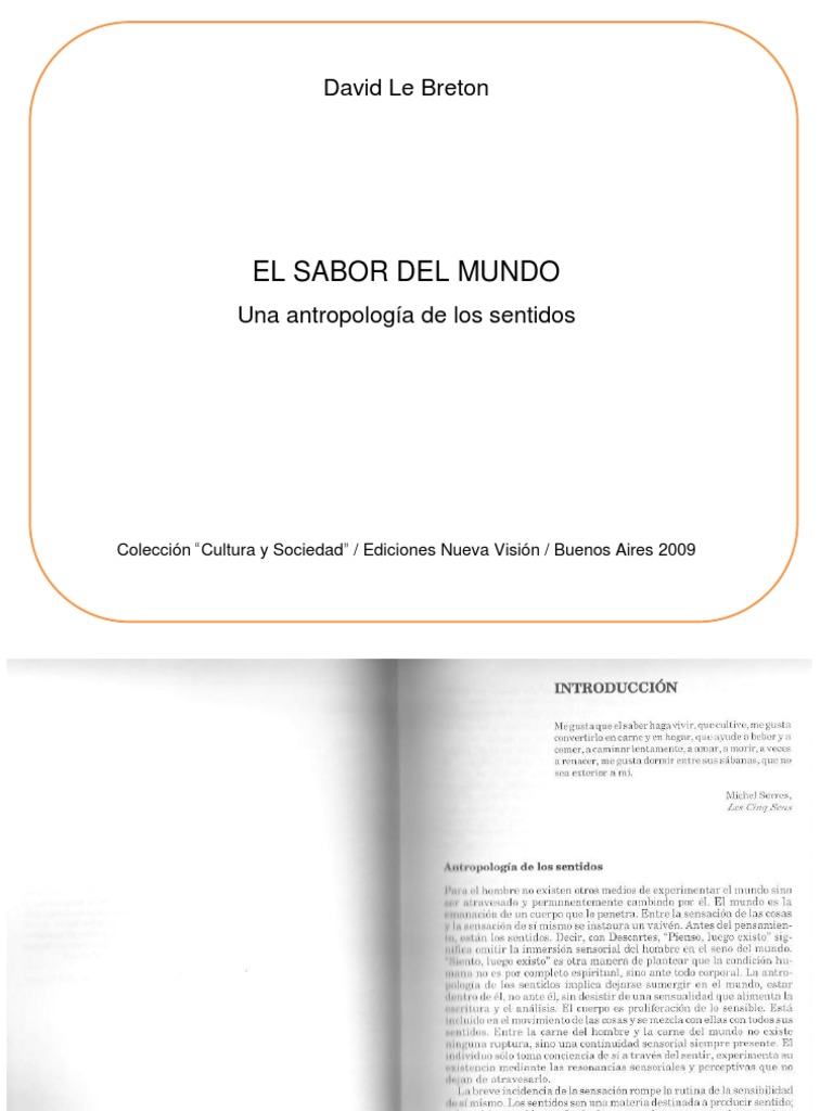 Libro El Sabor Del Mundo. Una Antropologia De Los Sentidos