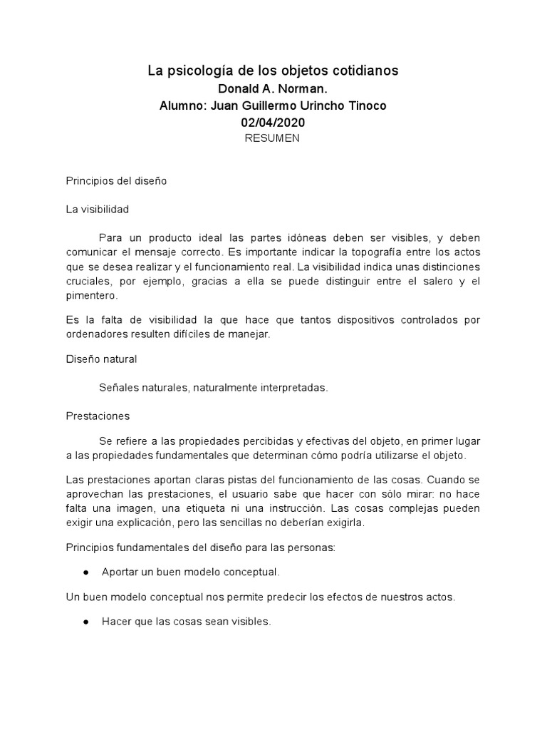 Libro La Psicologia De Los Objetos Cotidianos (4ª Ed.)