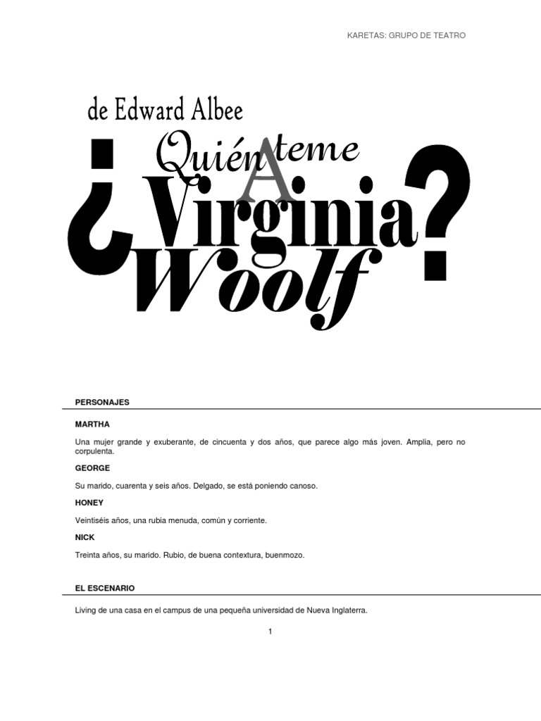 Libro ¿Quien Teme A Virginia Woolf?